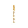 14K Gold / Single Bezel Station Drop Chain Huggie Earring 14K - Adina Eden's Jewels
