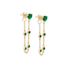 Emerald Green / Pair Emerald Green Drop Down Font Chain Stud Earring 14K - Adina Eden's Jewels