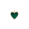 Malachite Diamond Malachite Heart Necklace Charm 14K - Adina Eden's Jewels