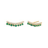 Emerald Green Diamond Gemstone Curved Bar Stud Earring 14K - Adina Eden's Jewels