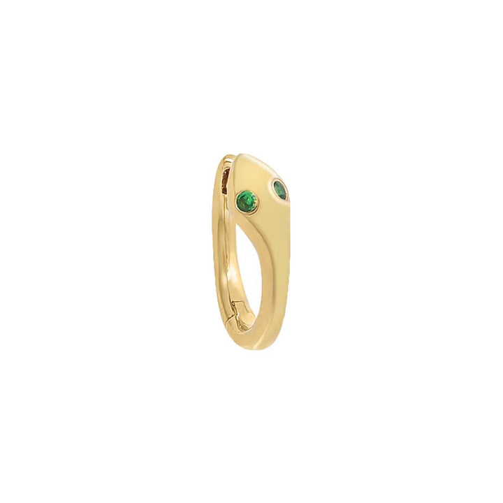 Emerald / Single Emerald Snake Huggie Earring 14K - Adina Eden's Jewels