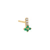 14K Gold / Single Diamond Flower Bar Stud Earring 14K - Adina Eden's Jewels