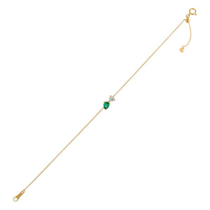  Diamond Heart X Teardrop Bracelet 14K - Adina Eden's Jewels