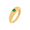 Emerald Green / 6.5 Gemstone Heart Dome Ring 14K - Adina Eden's Jewels