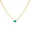 Emerald Green Diamond Emerald Link Necklace 14K - Adina Eden's Jewels