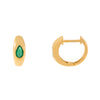  Gemstone Teardrop Hollow Dome Huggie Earring 14K - Adina Eden's Jewels