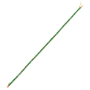 Emerald Green Emerald Tennis Bracelet 14K - Adina Eden's Jewels
