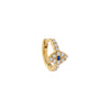 14K Gold Diamond Evil Eye Huggie Earring 14K - Adina Eden's Jewels