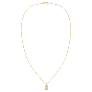  Engraved Tiny Dog Tag Necklace 14K - Adina Eden's Jewels
