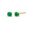 Emerald Green / Pair Tiny Colored CZ Solitaire Stud Earring 14K - Adina Eden's Jewels