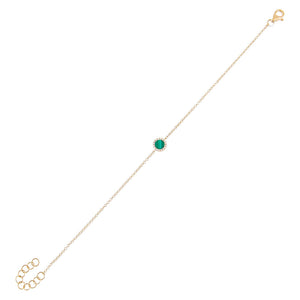 Emerald Green Diamond X Emerald Green Disc Bracelet 14K - Adina Eden's Jewels
