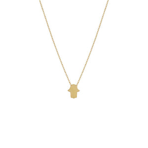 14K Gold Solid Hamsa Necklace 14K - Adina Eden's Jewels