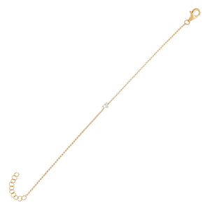 14K Gold Tiny Diamond Heart Bracelet 14K - Adina Eden's Jewels