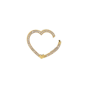  Large Diamond Pave Heart Charm Connector Clasp 14K - Adina Eden's Jewels