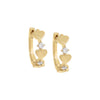 14K Gold / Pair Diamond Solid Heart Huggie Earring 14K - Adina Eden's Jewels