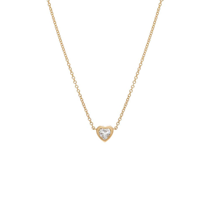 14K Gold / Heart Topaz Mixed Shape Bezel Necklace 14K - Adina Eden's Jewels