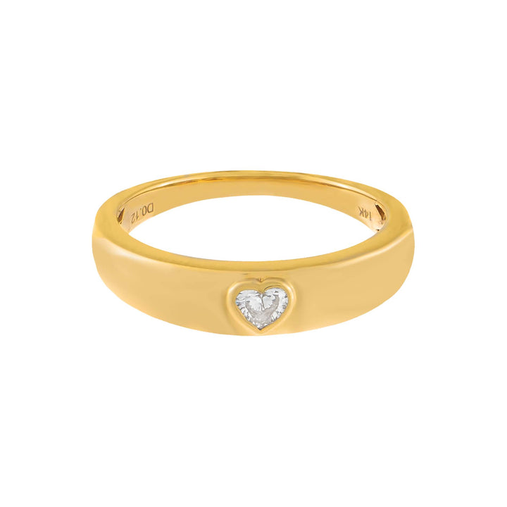  Diamond Heart Hollow Dome Ring 14K - Adina Eden's Jewels