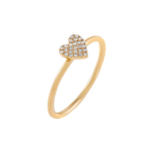 14K Gold / 6 Diamond Mini Heart Ring 14K - Adina Eden's Jewels