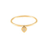  Diamond Heart Charm Ring 14K - Adina Eden's Jewels