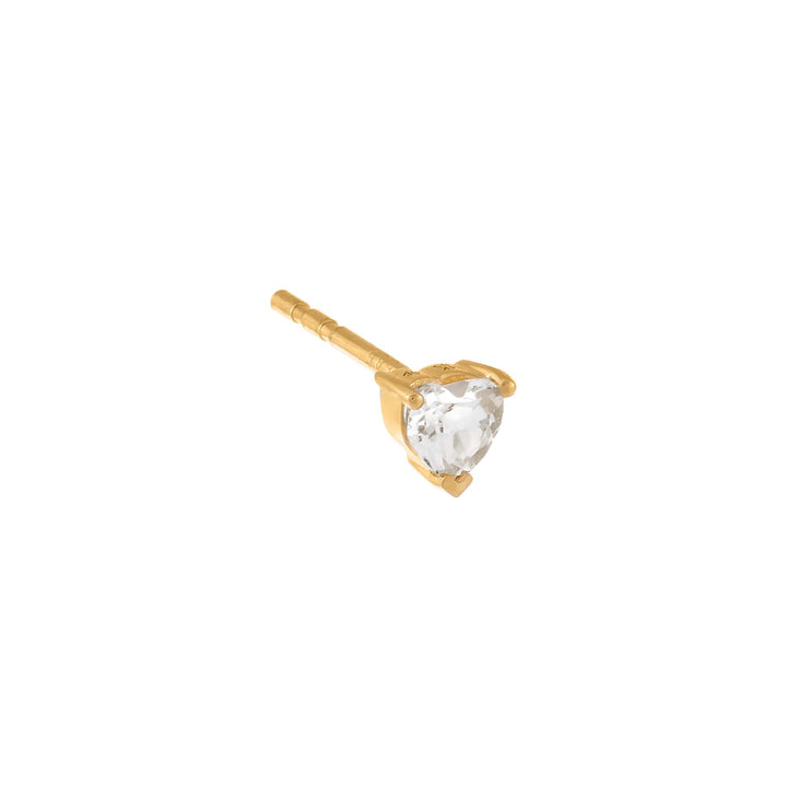 14K Gold / Single Topaz Heart Stud Earring 14K - Adina Eden's Jewels