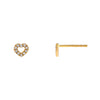 14K Gold / Pair Diamond Heart Outline Stud Earring 14K - Adina Eden's Jewels