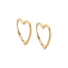 14K Gold / Pair Solid Open Heart Huggie Earring 14K - Adina Eden's Jewels