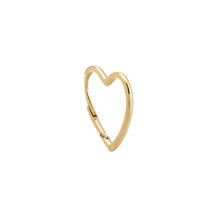 14K Gold / Single Solid Open Heart Huggie Earring 14K - Adina Eden's Jewels