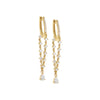 14K Gold / Pair Diamond Double Strand Tennis Huggie Earring 14K - Adina Eden's Jewels