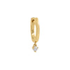14K Gold / Single Diamond Drop Huggie Earring 14K - Adina Eden's Jewels