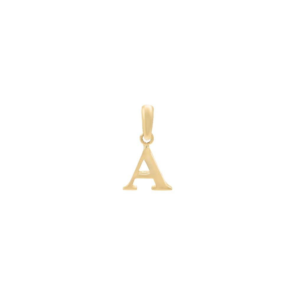 14K Gold / A Mini Solid Initial Charm 14K - Adina Eden's Jewels