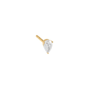 14K Gold / Single Diamond Teardrop Stud Earring 14K - Adina Eden's Jewels
