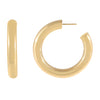 14K Gold / 7 MM / 30 MM Thick Hollow Hoop Earring 14K - Adina Eden's Jewels