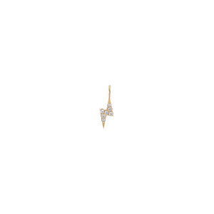 14K Gold Tiny Diamond Pave Lightning Charm 14K - Adina Eden's Jewels