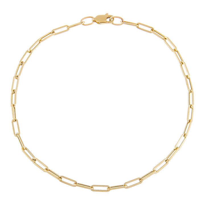 14K Gold Medium Paperclip Anklet 14K - Adina Eden's Jewels