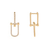 14K Gold Diamond Pavé U Chain Huggie Earring 14K - Adina Eden's Jewels