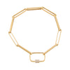 14K Gold Diamond Mini Toggle Paperclip Bracelet 14K - Adina Eden's Jewels