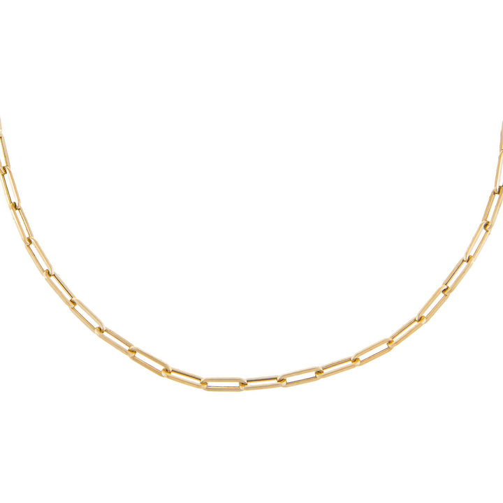  Small Paperclip Necklace 14K - Adina Eden's Jewels
