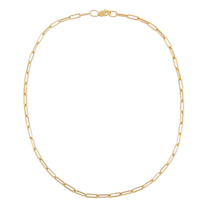  Small Paperclip Necklace 14K - Adina Eden's Jewels