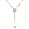 14K Gold Diamond Illusion Paperclip Chain Lariat 14K - Adina Eden's Jewels