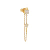 14K Gold / Single Diamond Lock Chain X Key Stud Earring 14K - Adina Eden's Jewels
