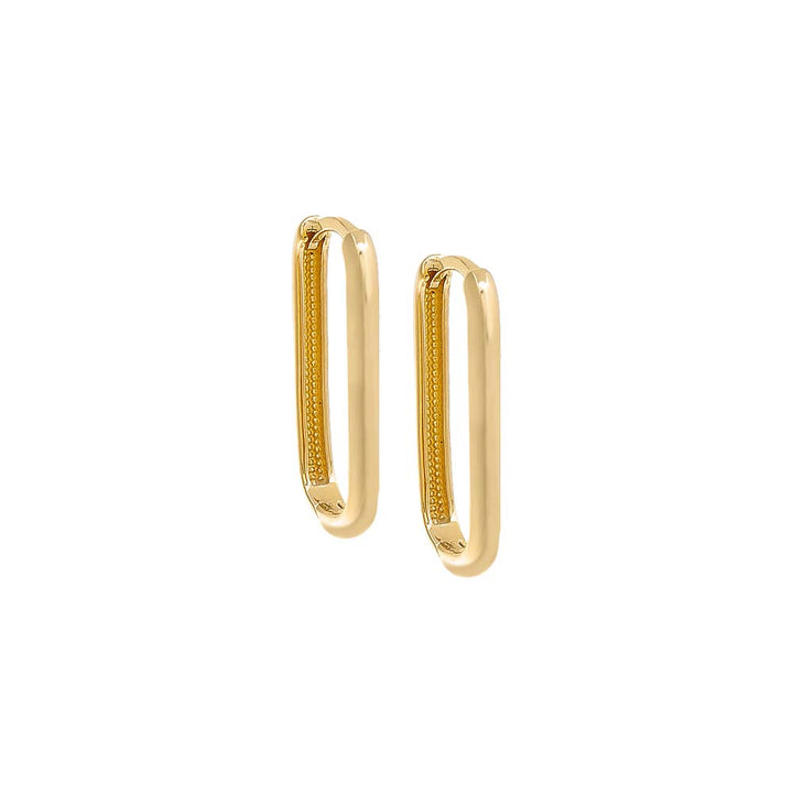 14K Gold / Pair / 20MM Thin Solid Paperclip Huggie Earring 14K - Adina Eden's Jewels