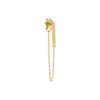 14K Gold / Single Solid Bar Chain Front Back Drop Stud Earring 14K - Adina Eden's Jewels