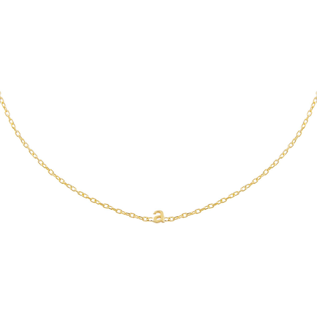 Gold / A Tiny Solid Lowercase Initial Choker - Adina Eden's Jewels