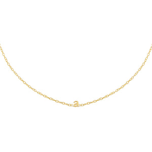 Gold / A Tiny Solid Lowercase Initial Choker - Adina Eden's Jewels