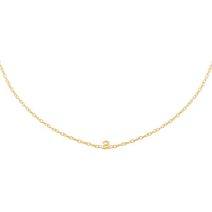 Gold / A Tiny Solid Lowercase Initial Choker - Adina Eden's Jewels