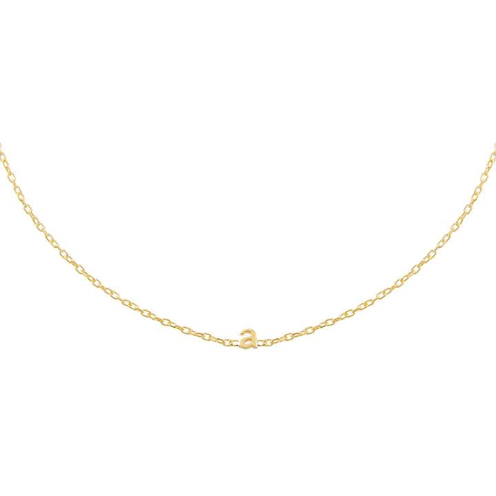 Gold / A Tiny Solid Lowercase Initial Choker - Adina Eden's Jewels
