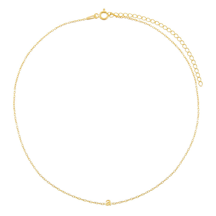 Tiny Solid Lowercase Initial Choker - Adina Eden's Jewels