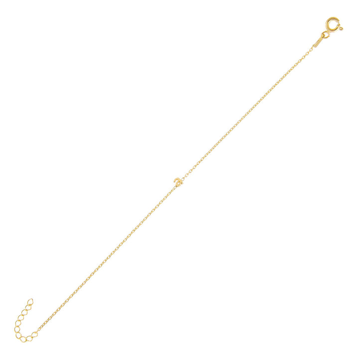 Gold / A Tiny Solid Lowercase Initial Bracelet - Adina Eden's Jewels