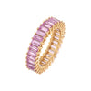 Sapphire Pink / 7 Sapphire Pink Baguette Ring 14K - Adina Eden's Jewels