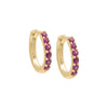 14K Gold / Pair Gemstone Huggie Earring 14K - Adina Eden's Jewels